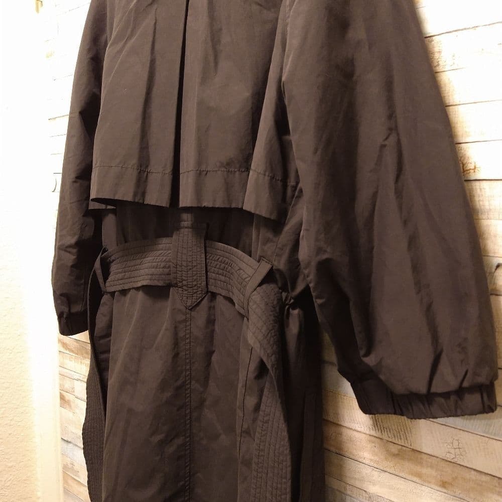 Vince Black Trench Style Belted Crew Neck Jacket - Thumbnail 9
