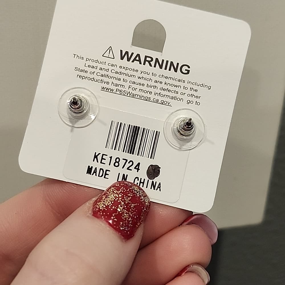 No Bad Trips Tiny Space Ship Alien Acrylic Stud Earrings - Thumbnail 4