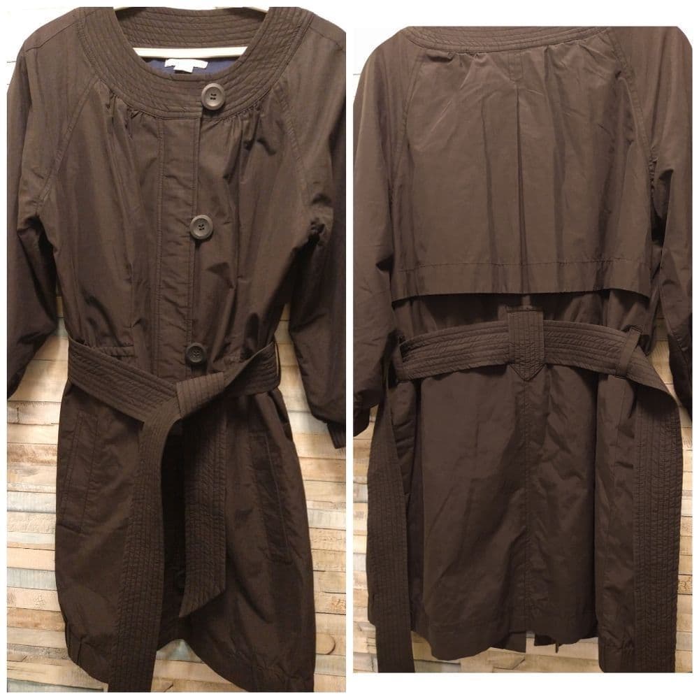 Vince Black Trench Style Belted Crew Neck Jacket - Thumbnail 15