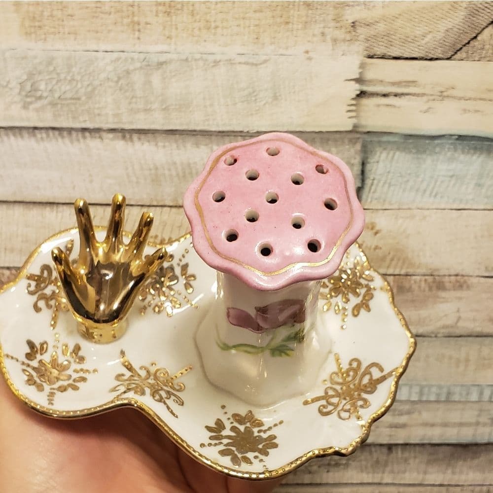 Antique Hat Pin Holder and trinket dish - Thumbnail 2
