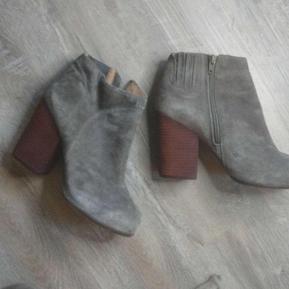 Grey Suede Jeffrey Campbell Heel Ankle Boots - Thumbnail 13