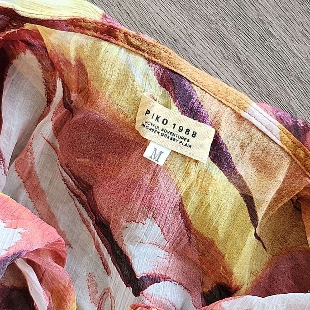 Vintage Two Piece Piko 1988 90s Y2K Dress With Floral Wrap - Thumbnail 2