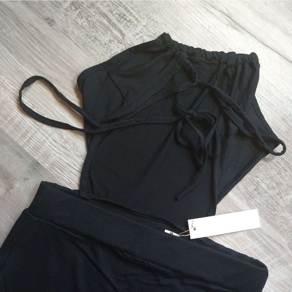 Black Open Tie Back Stretchy Body Con Slit Thigh with Cut Out Design Maxi Dress - Thumbnail 6
