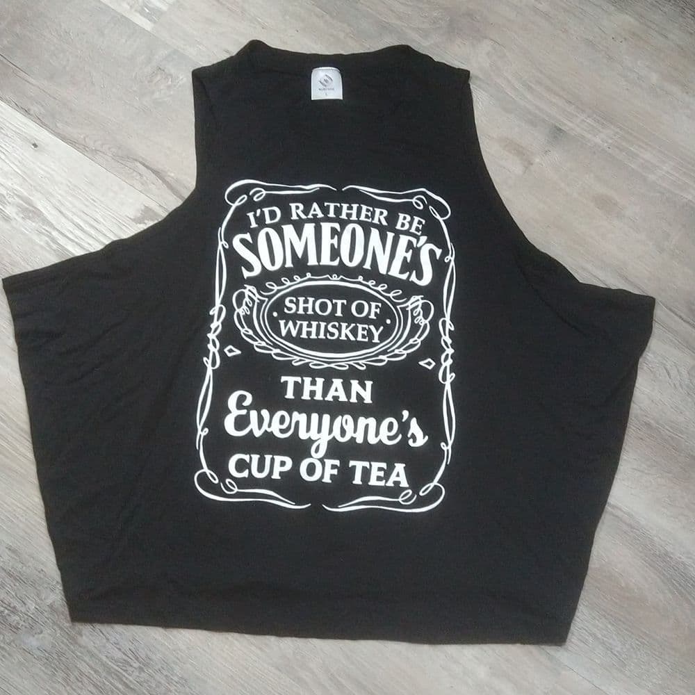 Black and White Funny Graphic Tank Top - Thumbnail 2
