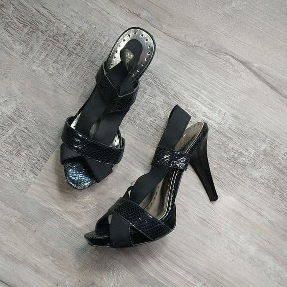 3 For 10 Sale BCBG Paris Elastic and Leather Sling Back Heels - Thumbnail 14