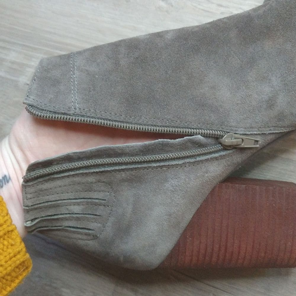 Grey Suede Jeffrey Campbell Heel Ankle Boots - Thumbnail 11