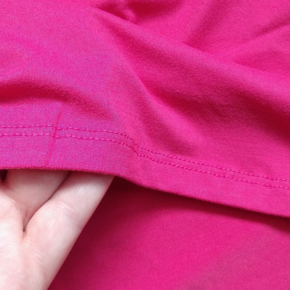 Basic Fuchsia Pink Stretchy Crop Top Tee - Thumbnail 6