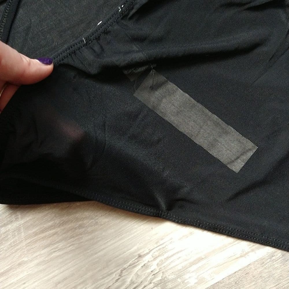 Sexy Black Stretchy Poly Mesh Jersey Crisscross Backless Body Suit - Thumbnail 8