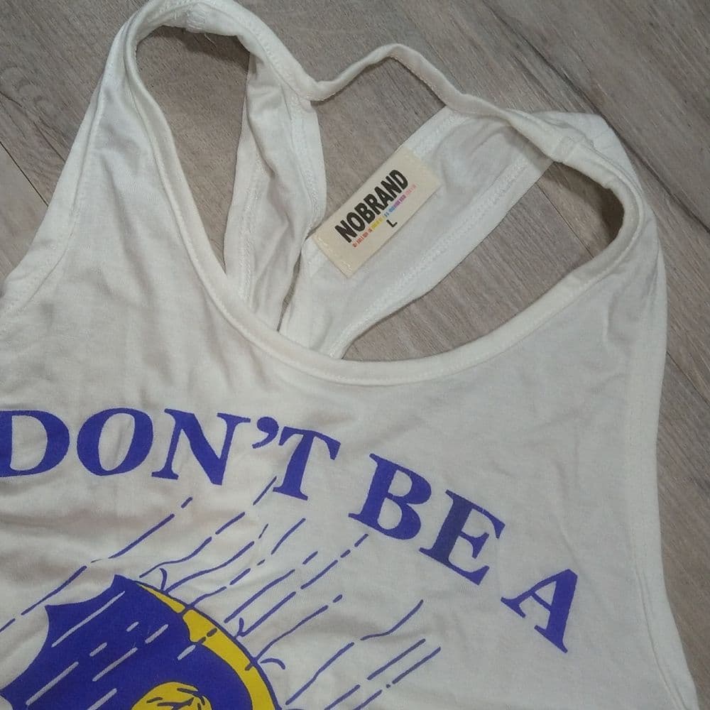 White Don't Be a Salty B*tch Twist Back Graphic Tank Top - Thumbnail 3