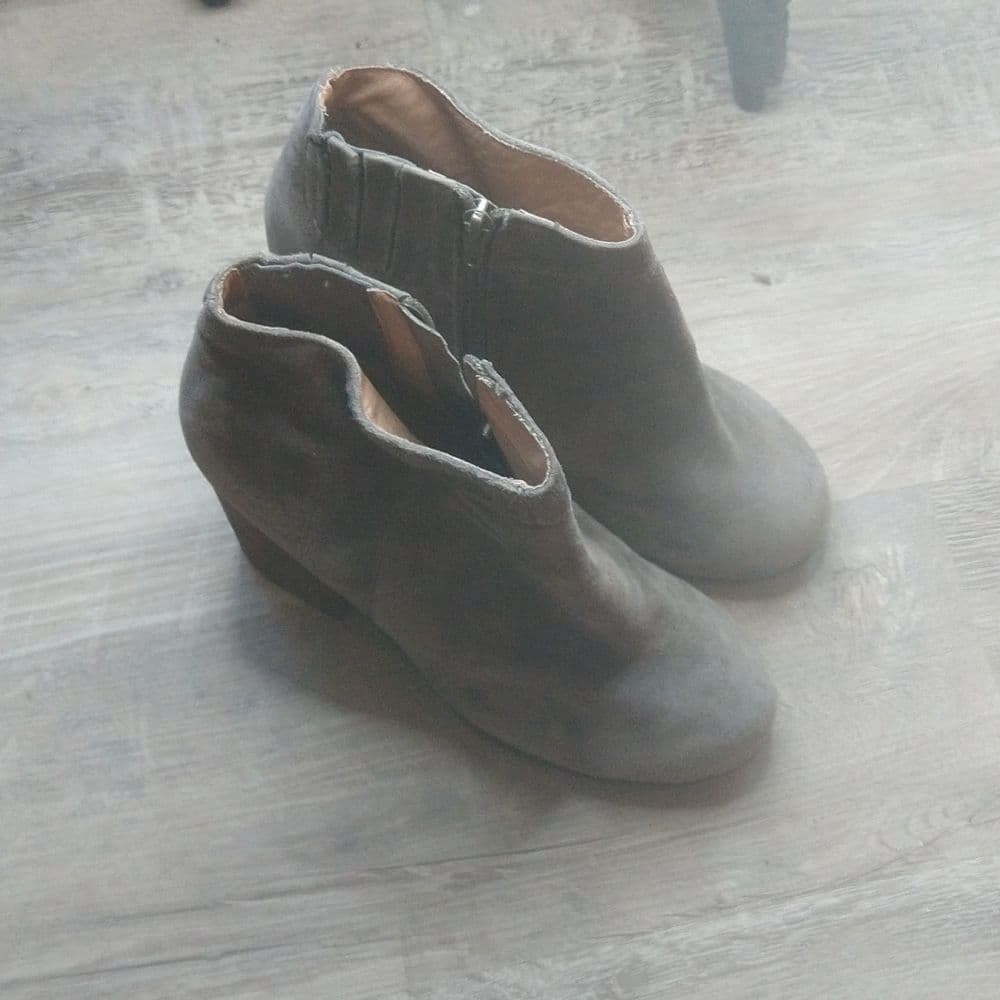 Grey Suede Jeffrey Campbell Heel Ankle Boots - Thumbnail 3