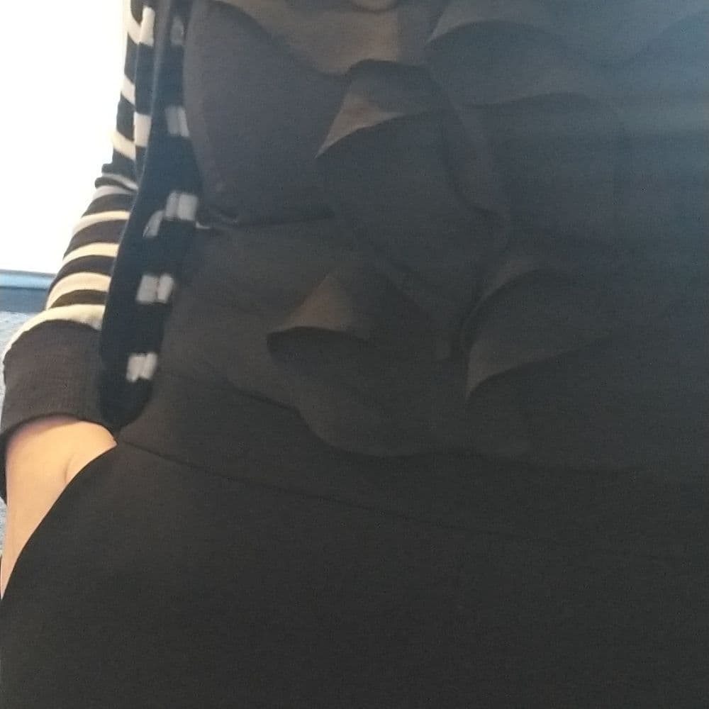 Black Stretch High Waist Casual Work Pants - Thumbnail 3