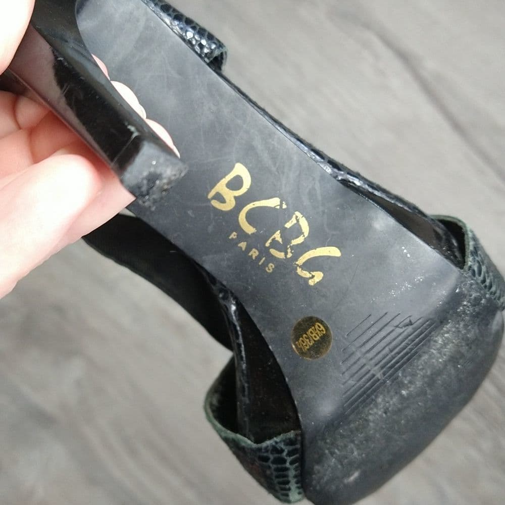 3 For 10 Sale BCBG Paris Elastic and Leather Sling Back Heels - Thumbnail 12