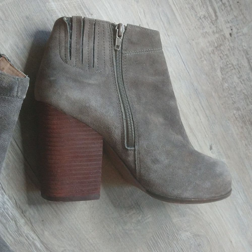 Grey Suede Jeffrey Campbell Heel Ankle Boots - Thumbnail 2