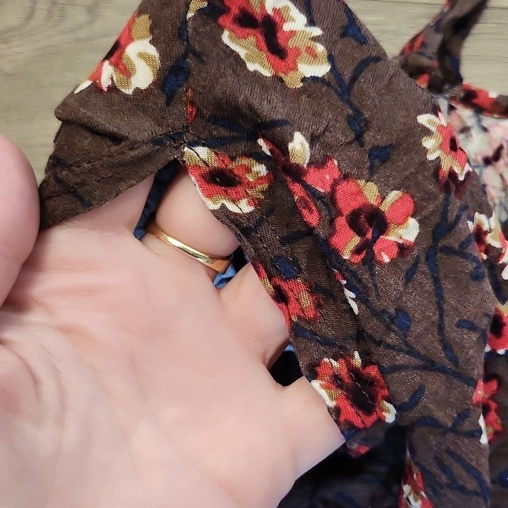 Deletta Brown Floral Racer Back Tank Top - Thumbnail 6