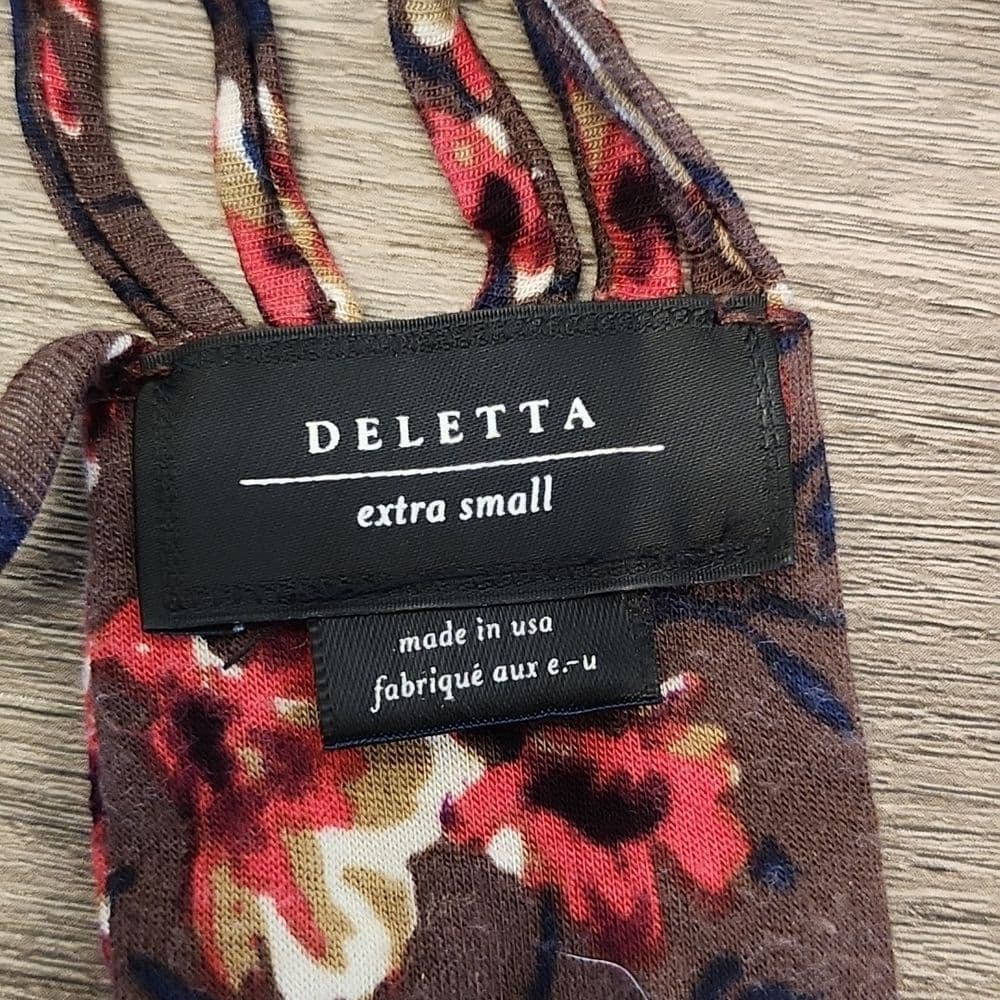 Deletta Brown Floral Racer Back Tank Top - Thumbnail 2