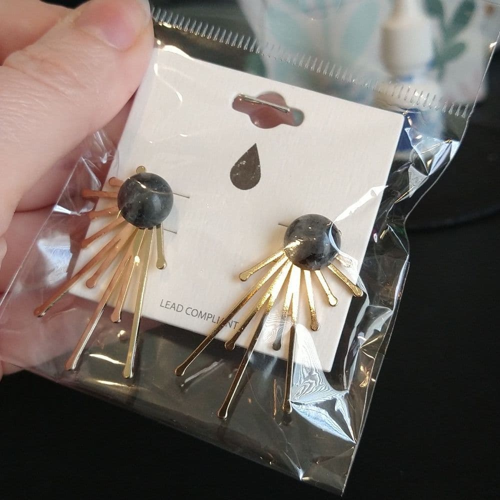 Vintage Style Starburst Gemstone Earrings - Thumbnail 9
