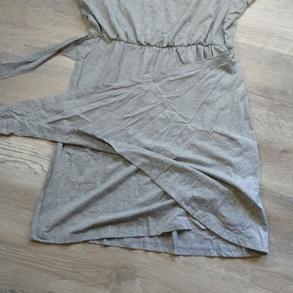 Cute and Casual Soft Stretchy Faux Wrap Ruffle Sleeve Dress - Thumbnail 7