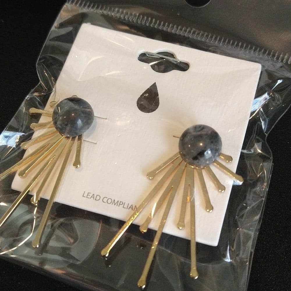Vintage Style Starburst Gemstone Earrings - Thumbnail 4