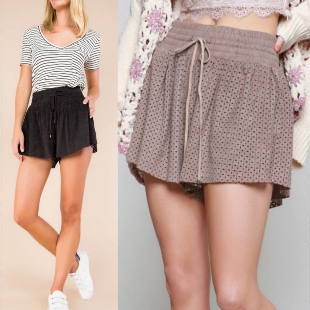 Cute Sexy POL Taupe Faux Suede Loose Fitting Casual Dressy Shorts - Thumbnail 3