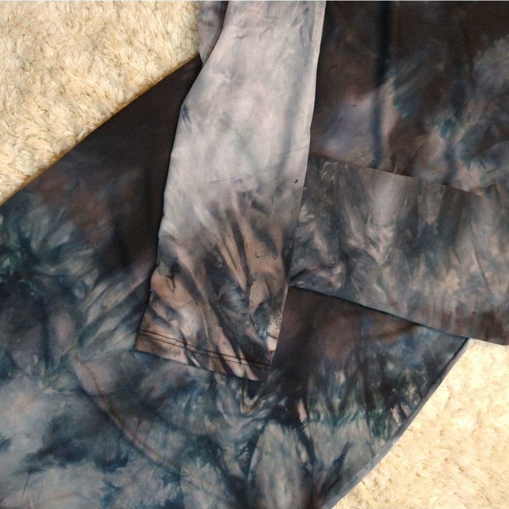 Navy Blue Sexy Tie Dye Body Con Dress - Thumbnail 4