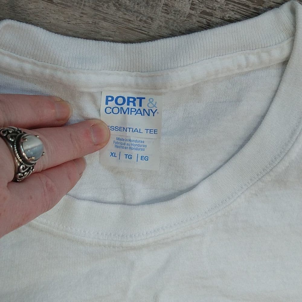 Men's Port & Company Essential Tee White Harley Davidson Graphic - Thumbnail 3