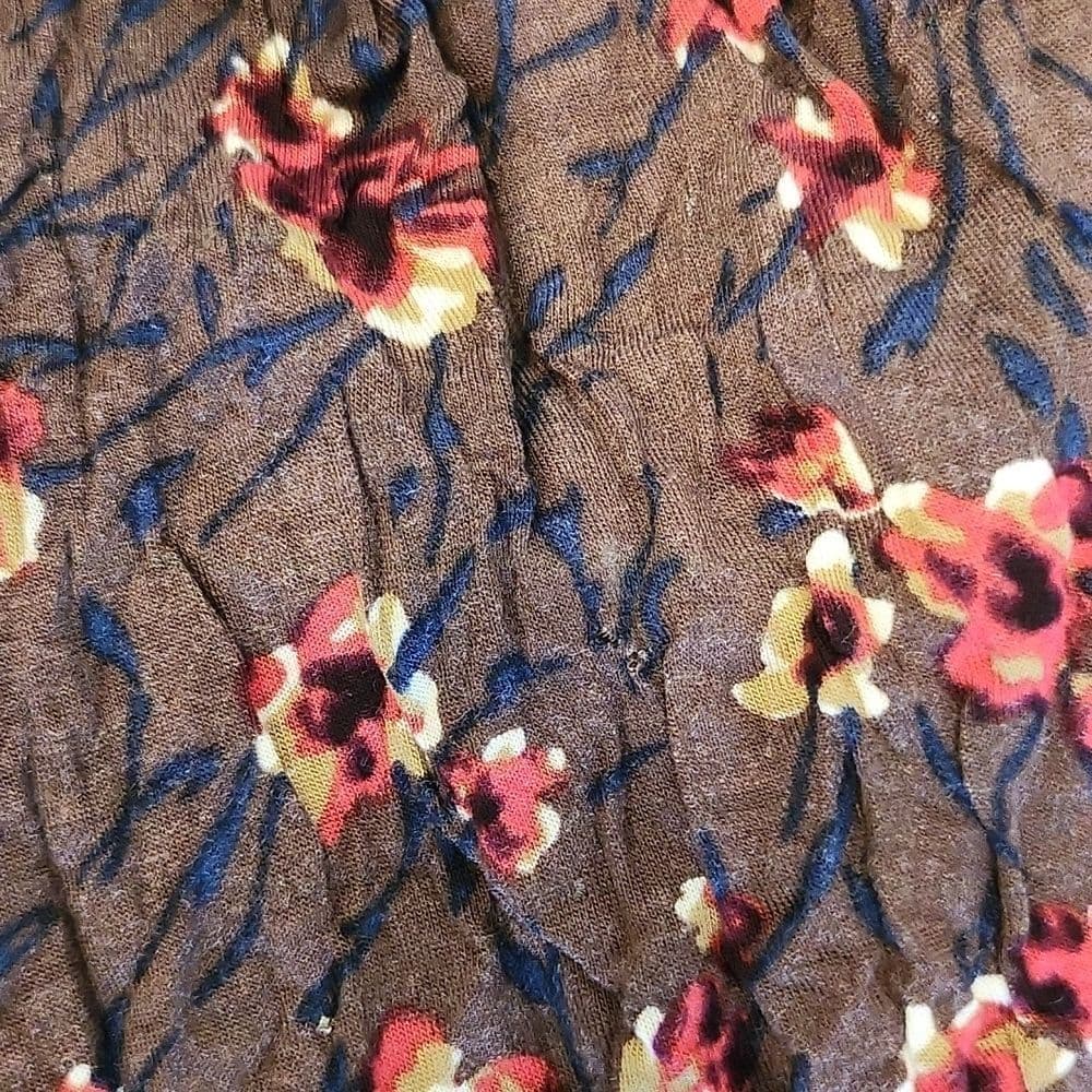 Deletta Brown Floral Racer Back Tank Top - Thumbnail 3