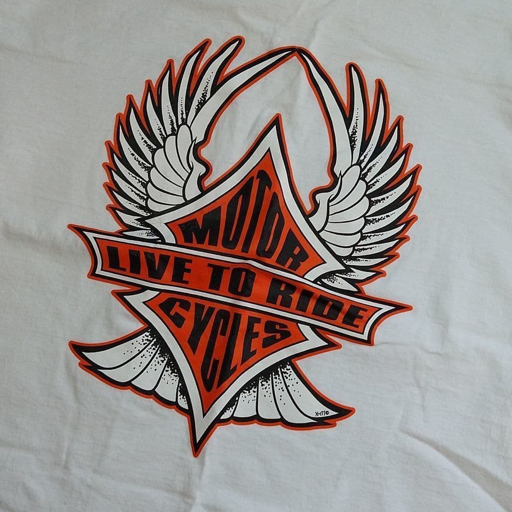 Men's Port & Company Essential Tee White Harley Davidson Graphic