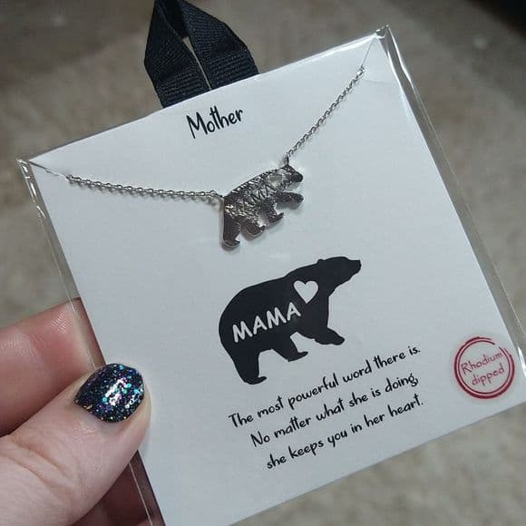 18K Gold Dipped Mama Bear Necklace - Thumbnail 9