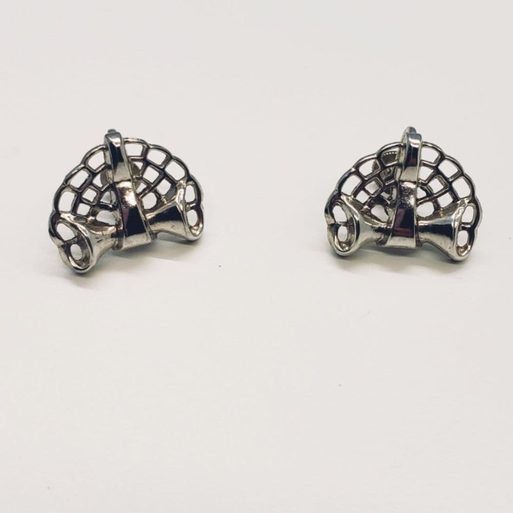 Vintage Silver Marino STAMPED Screw Back Earrings - Thumbnail 8