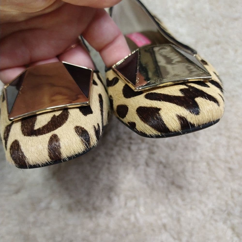 Isaac Mizrahi Calf Hair Animal Print Block Heels - Thumbnail 8