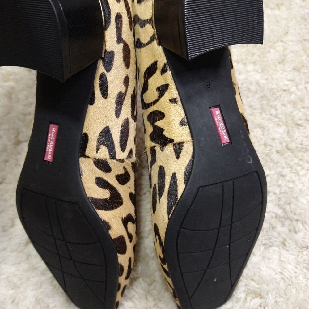 Isaac Mizrahi Calf Hair Animal Print Block Heels - Thumbnail 6