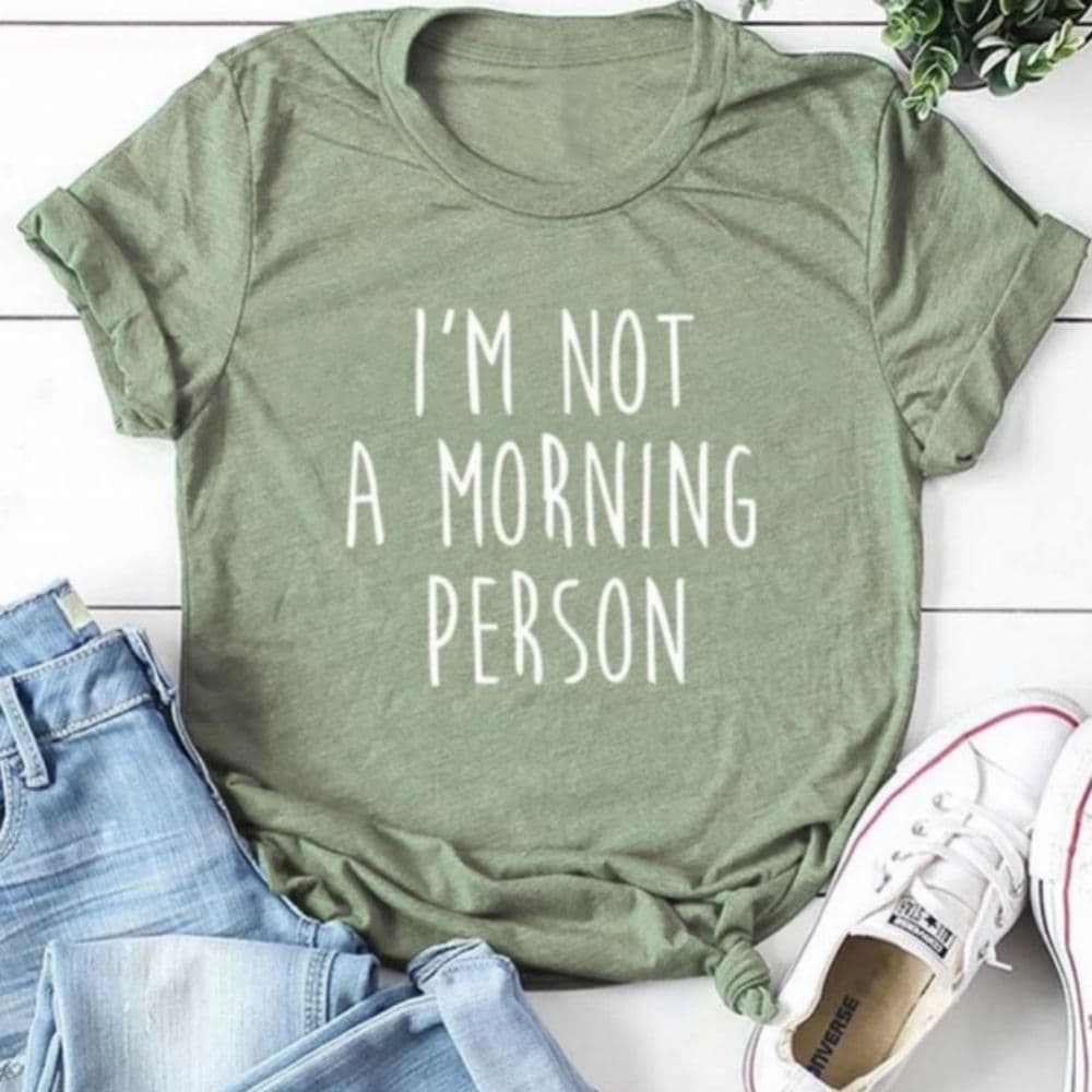 I'm Not a Morning Person Graphic Tee - Thumbnail 4