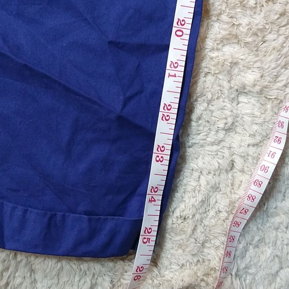Anthropologie Cartonnier Vibrant Blue Cropped Pleated 100% Cotton Trousers - Thumbnail 10