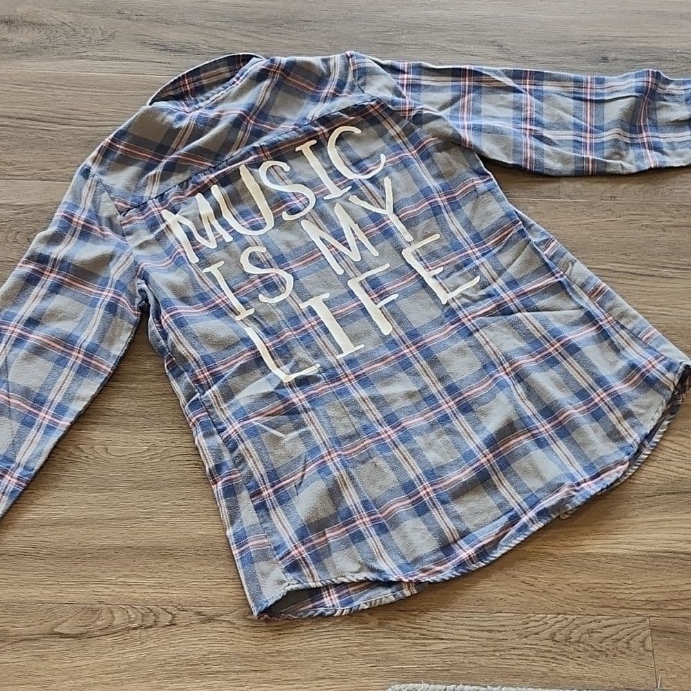 Hot Topic Music is my Life Flannel Button Down Top - Thumbnail 6