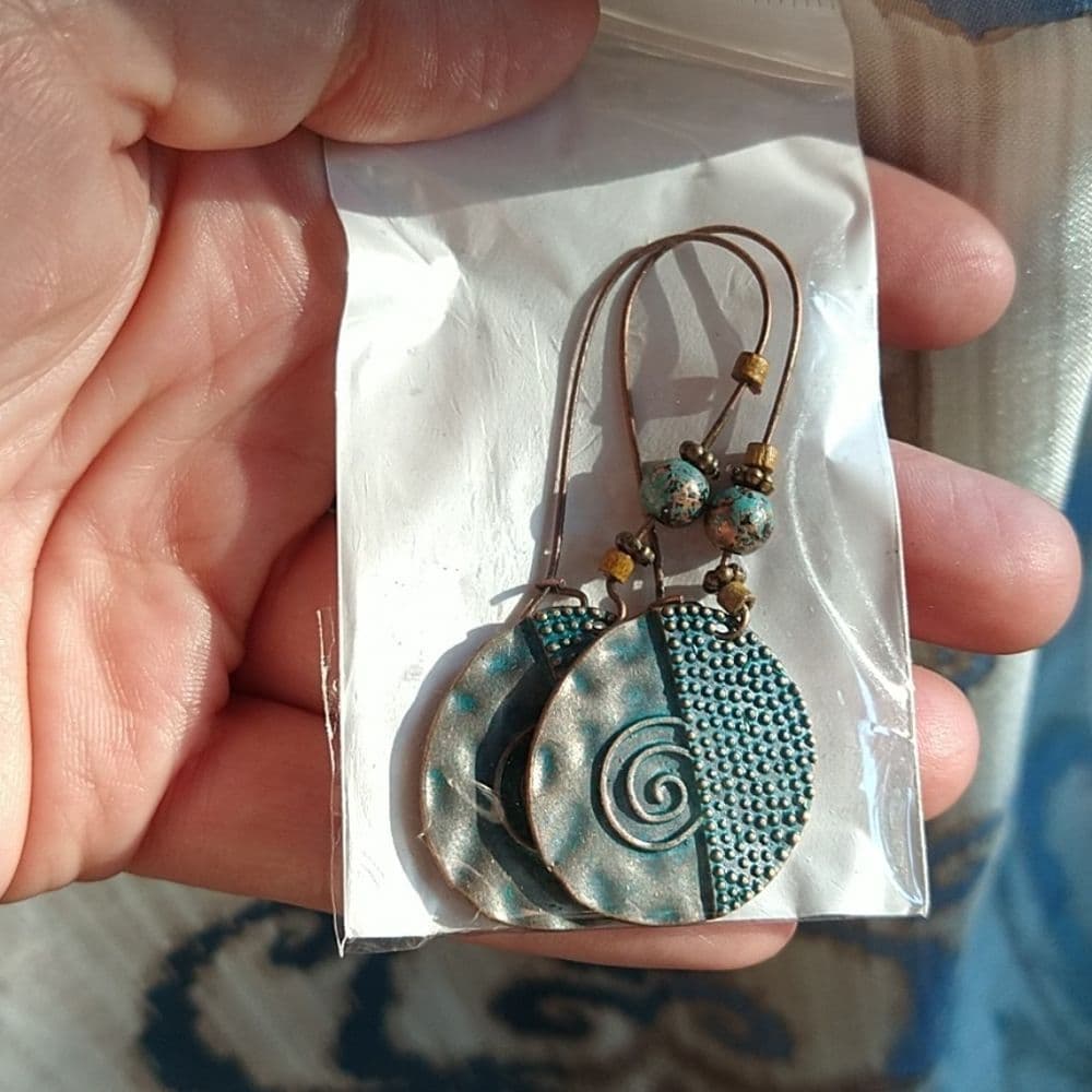 Beautiful Vintage Style Rustic Boho Earrings - Thumbnail 5