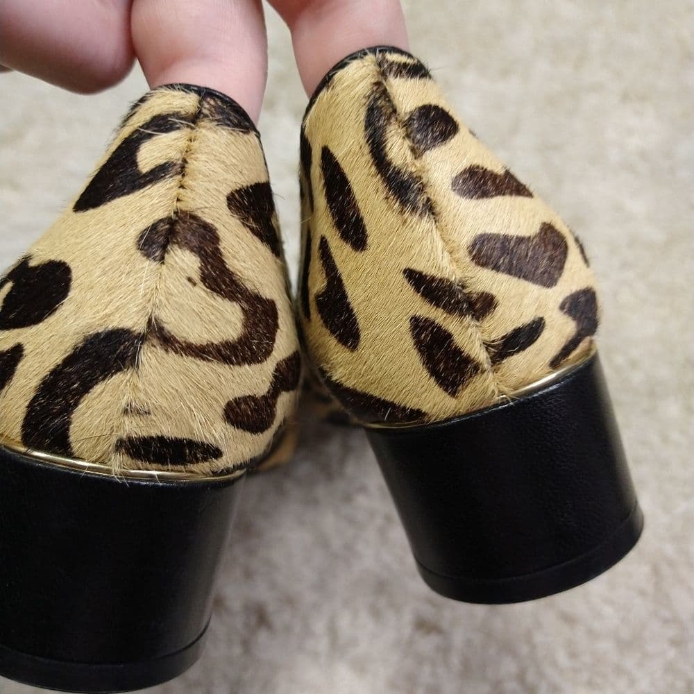 Isaac Mizrahi Calf Hair Animal Print Block Heels - Thumbnail 5