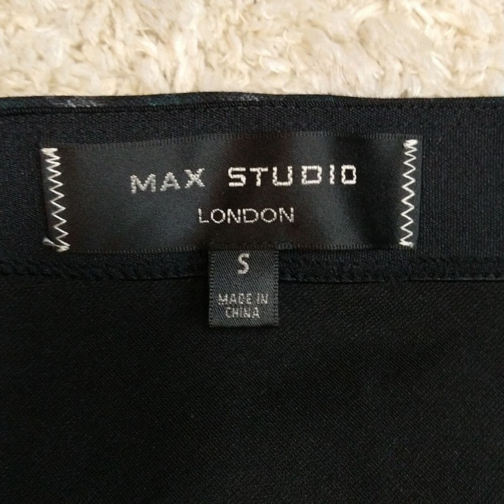 Sale! Patterened Max Studio Stretchy Black Skirt - Thumbnail 2