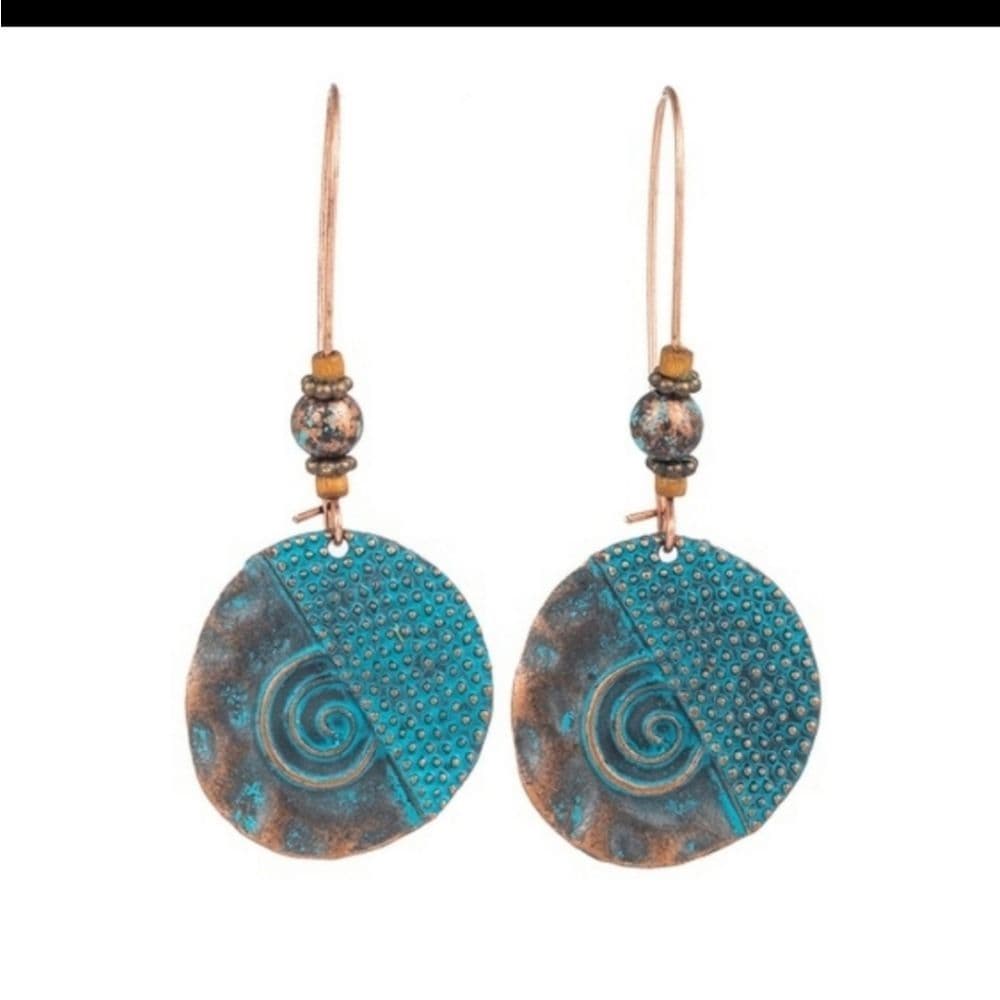 Beautiful Vintage Style Rustic Boho Earrings - Thumbnail 3