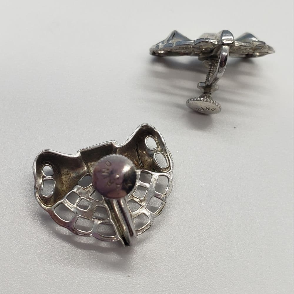 Vintage Silver Marino STAMPED Screw Back Earrings