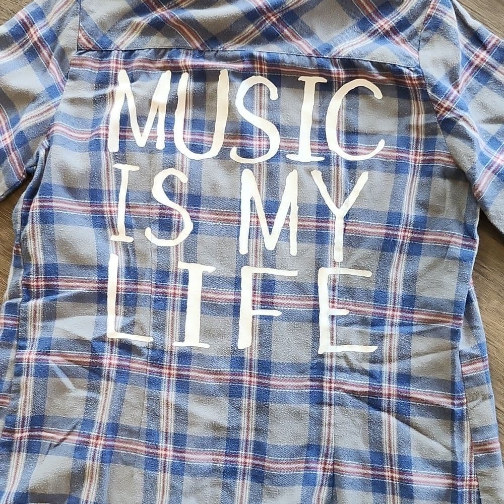 Hot Topic Music is my Life Flannel Button Down Top - Thumbnail 7