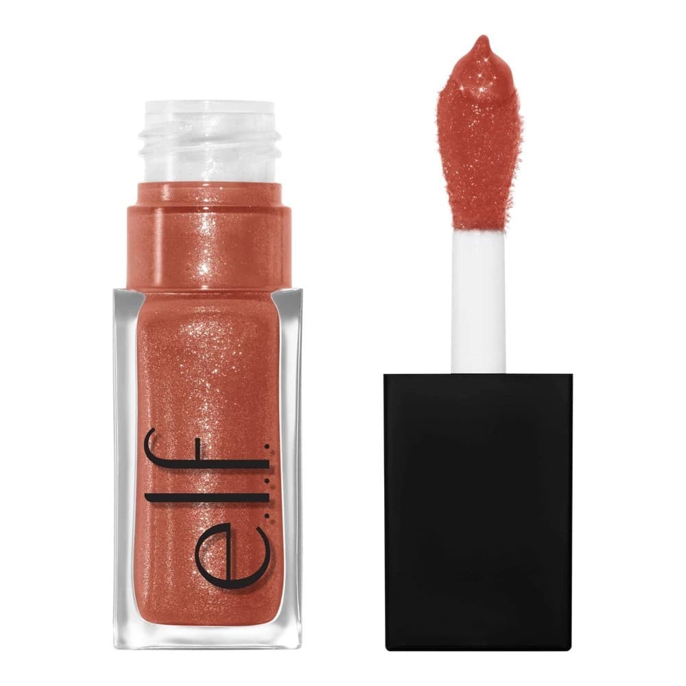E. L.f. Cosmetics Glow Reviver Lip Oil Glimmer in Rosy Beige + Multicolor Pearl - Vegan and Cruelty-Free Makeup