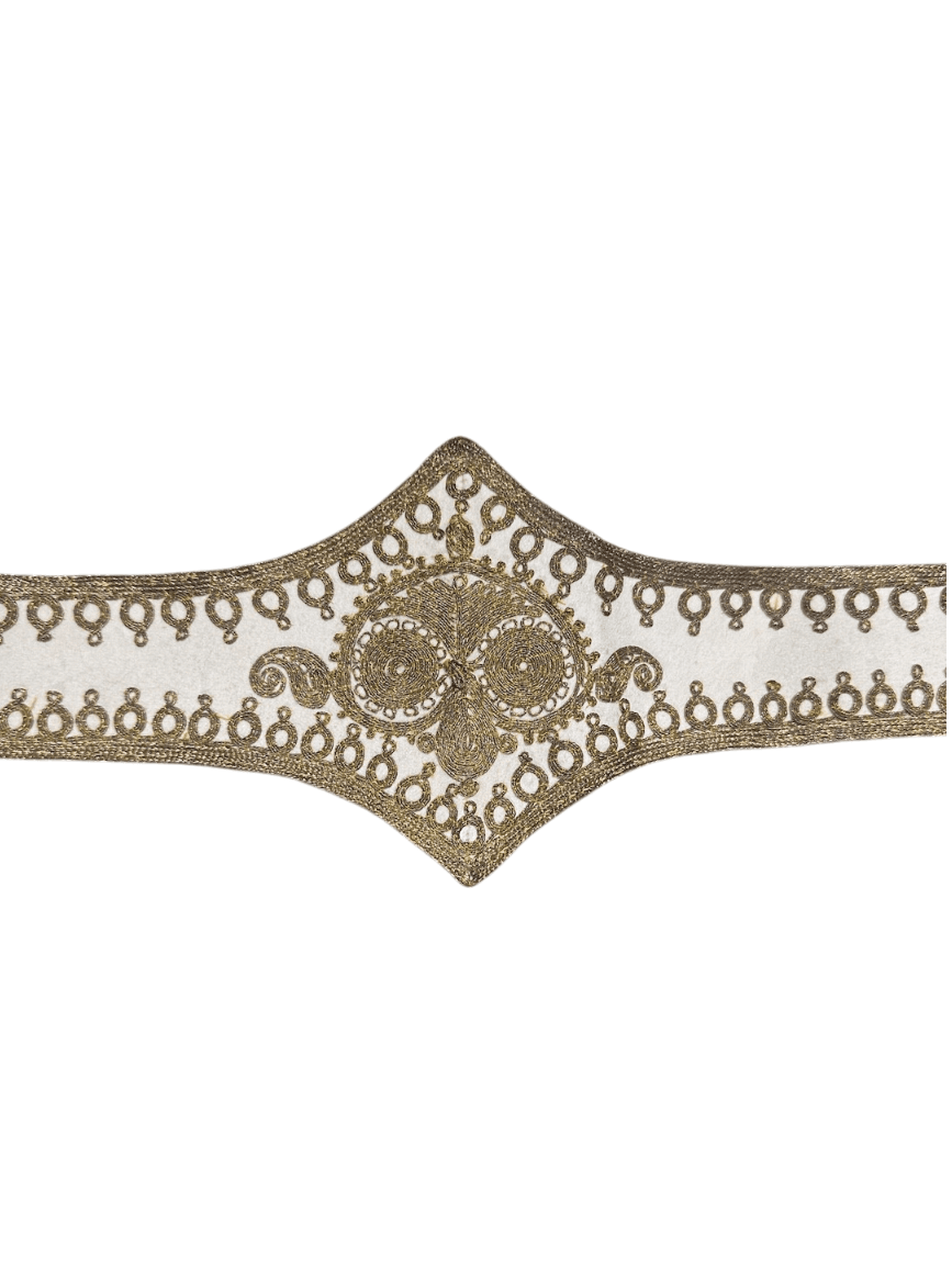 Antique Ottoman Gold Embroidered Belt/Sash with Intricate Design - Thumbnail 3