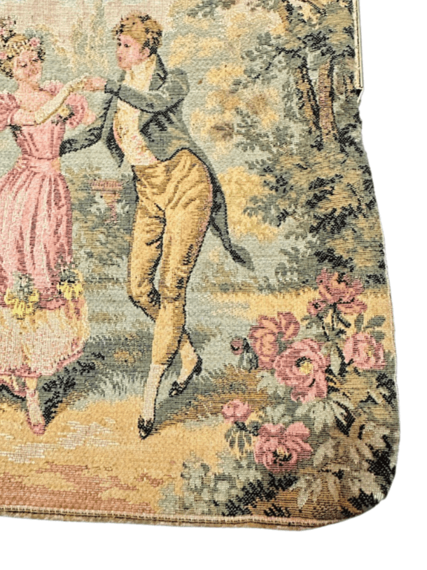 Antique Petit Point 1920s Tapestry Evening Bag Featuring a Charming Pastoral Scene - Thumbnail 2