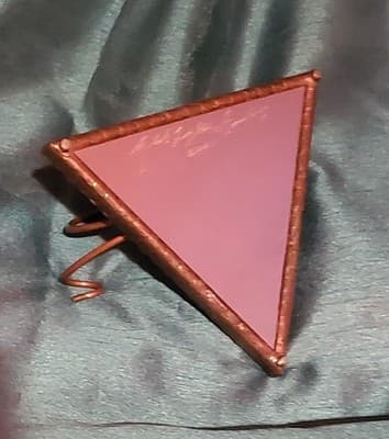 Crecent Moon Opalescent and Black Obsidian Scrying Mirror with Stand - Thumbnail 5