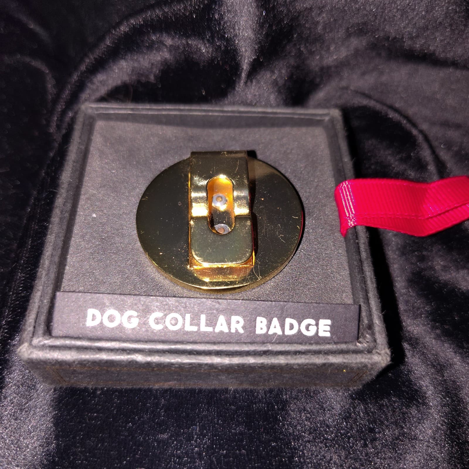 "Obedience School Dropout" Metal Dog Collar Badge Clip Charm - Thumbnail 3