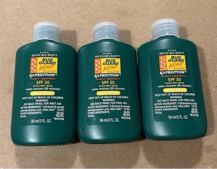 3 Bug Guard Plus IR3535 Expedition SPF 30 Travel Size- 2 oz Avon Skin So Soft