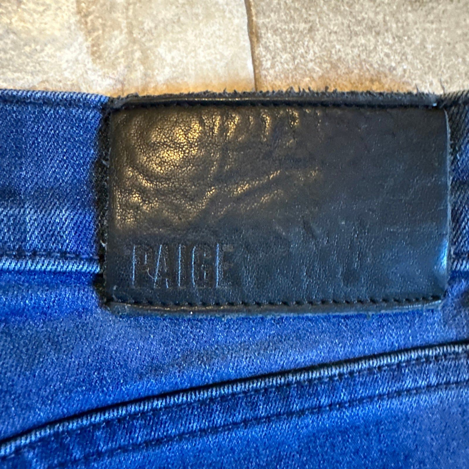 Paige Mens Federal Slim Straight Leg Jeans 34 Mid Rise Dark Wash Blue EUC!! - Thumbnail 8
