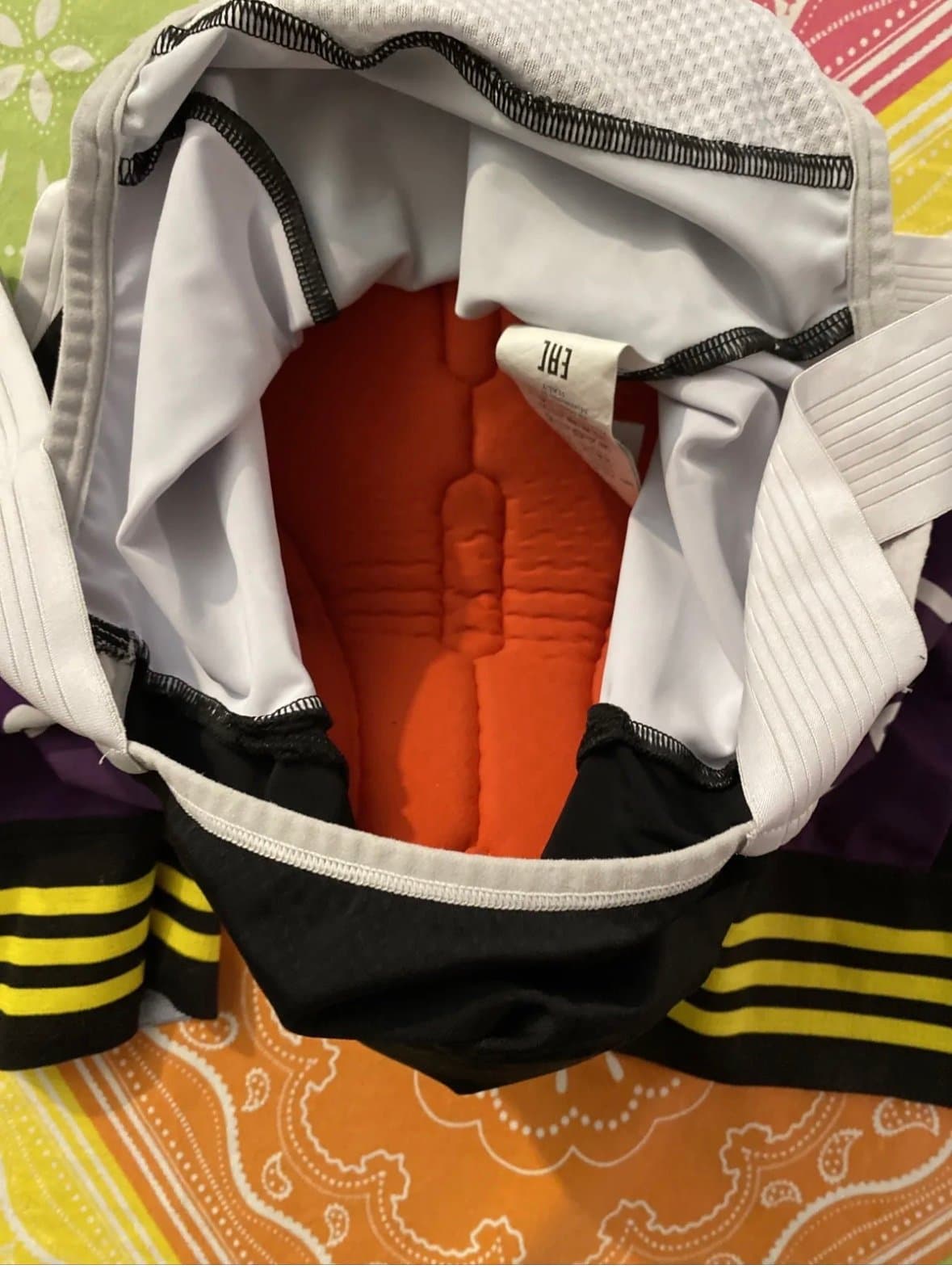 Giordana Cycling Bib Shorts Padded Size XS Velo Shop White Purple Black - Thumbnail 4