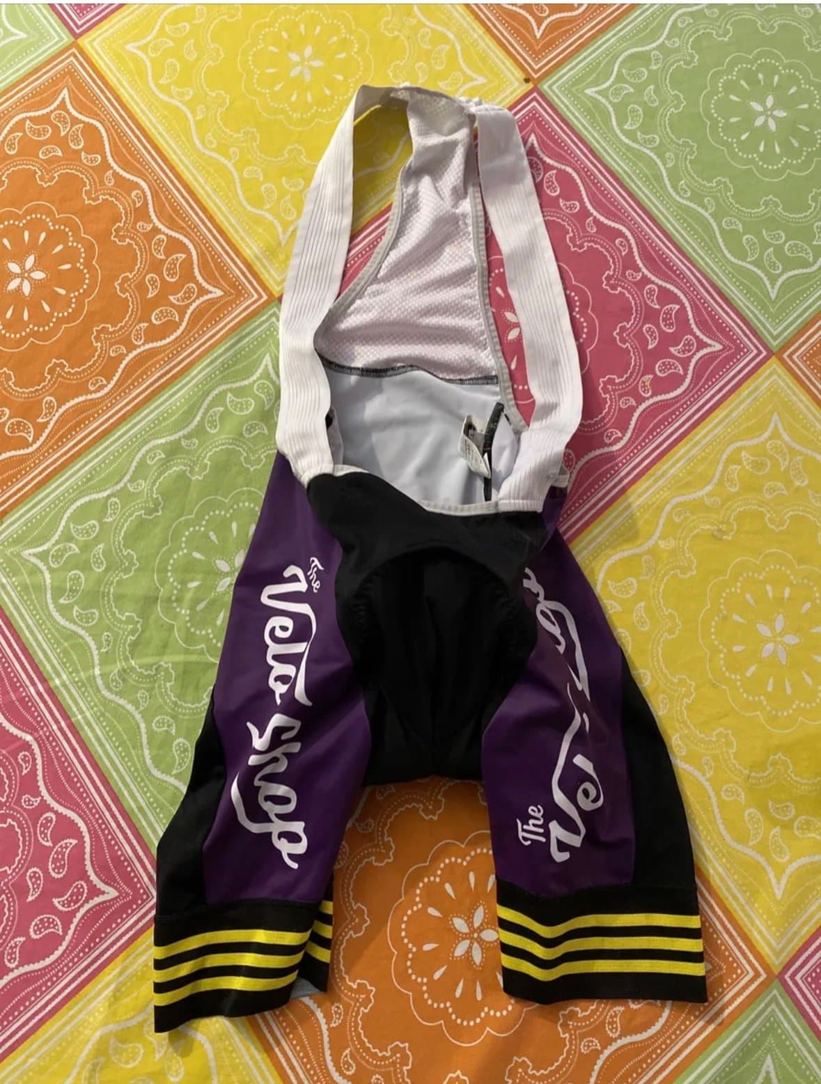 Giordana Cycling Bib Shorts Padded Size XS Velo Shop White Purple Black