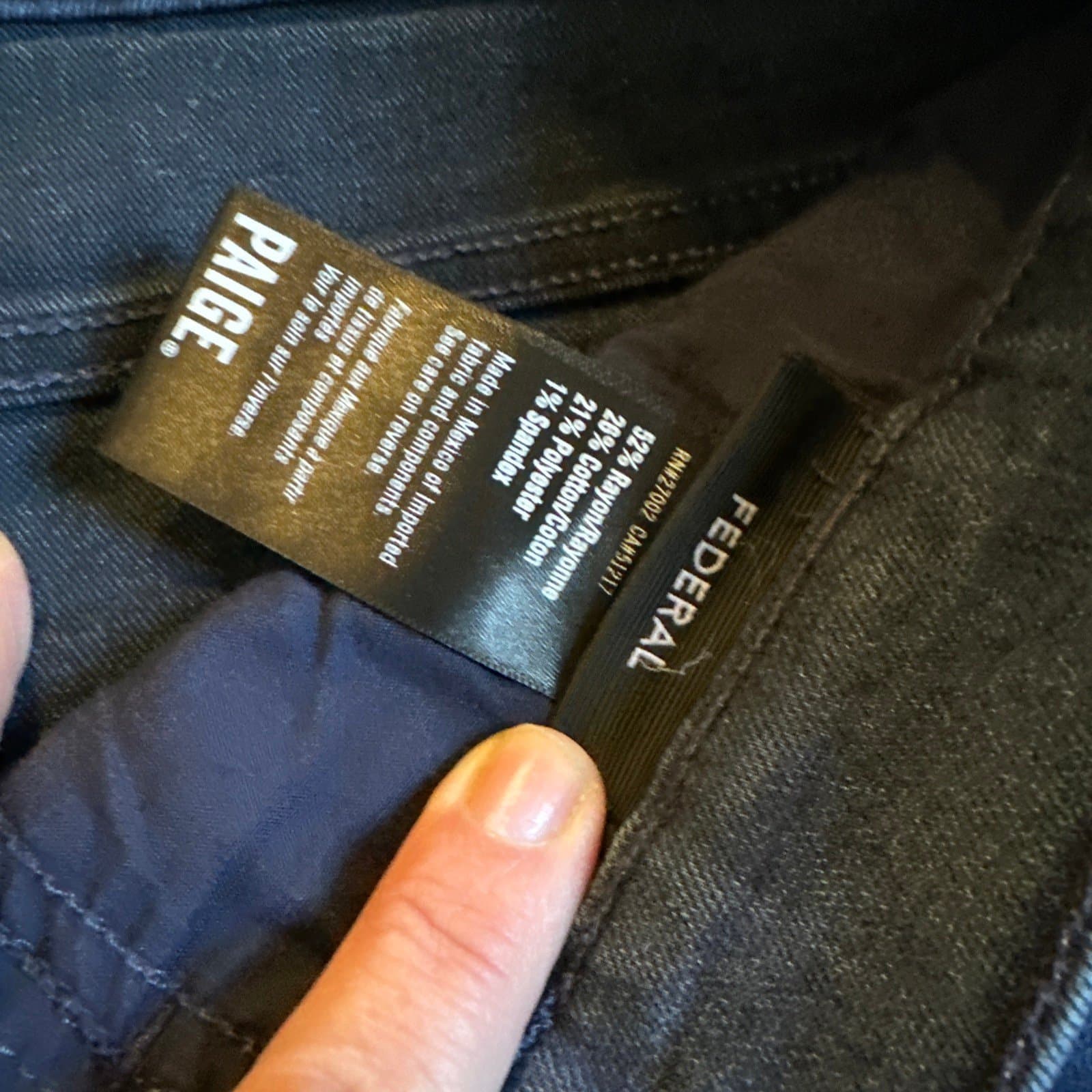 Paige Mens Federal Slim Straight Leg Jeans 34 Mid Rise Dark Wash Blue EUC!! - Thumbnail 5